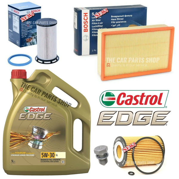 BOSCH SERVICE KIT FOR AUDI A3 2.0 TDI SPORT 5L CASTROL BOSCH AIR OIL FUEL FILTER