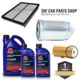 FITS HYUNDAI SANTA FE 2.2 MK2 2005-13 SERVICE KIT FUEL AIR OIL + 7L MILLERS 5W30