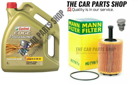FOR VW PASSAT SERVICE KIT 5 LITRES CASTROL PREMIUM OIL & MANN OIL FILTER