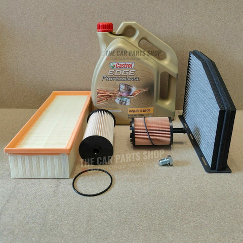 FULL SERVICE KIT WITH 5L CASTROL EDGE 5W30 TO FIT AUDI Q3 2.0 TDI