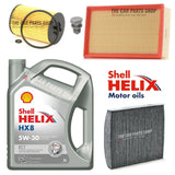 5L SHELL & AIR OIL CABIN SERVICE KIT FOR SKODA OCTAVIA SPORTLINE 2.0 TDI 12-20