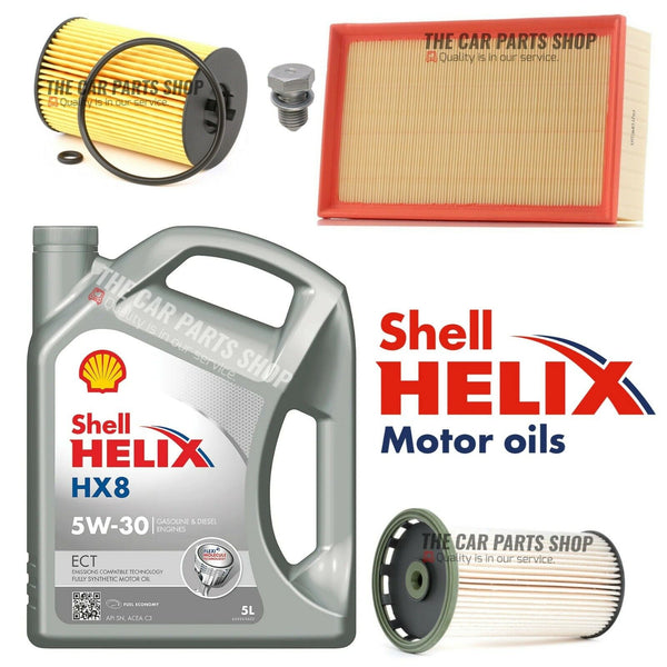 FOR SKODA OCTAVIA SPORTLINE 2.0 TDI 12-20 SERVICE KIT 5L SHELL & FUEL OIL AIR