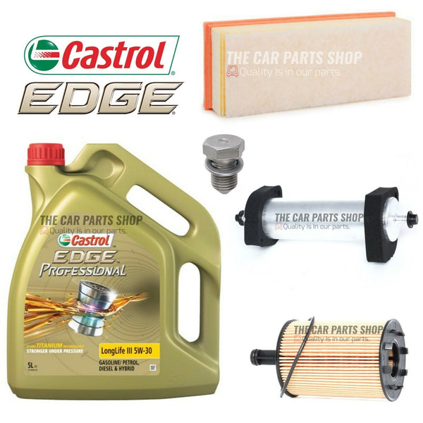 AIR FUEL OIL FILTER & 5L CASTROL SERVICE KIT TO FIT AUDI A5 2.0 TDI 07-15