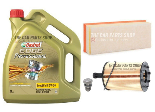 5L CASTROL SERVICE KIT TO FIT AUDI A5 2.0 TDI 07-15 NEW AIR OIL FILTER SUMP PLUG