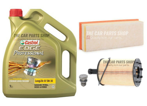 5L CASTROL SERVICE KIT TO FIT AUDI A5 2.0 TDI 07-15 NEW AIR OIL FILTER SUMP PLUG