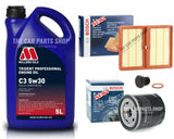 5L MILLERS & AIR OIL FILTER BOSCH SERVICE KIT FOR VW POLO MK5 1.0 TSI 2014-2022