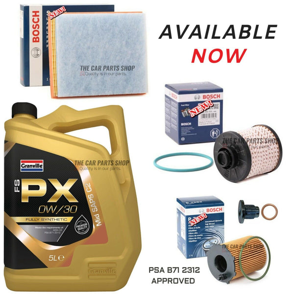 FOR PEUGEOT 2008 1.6 DIESEL 2013-2018 BOSCH SERVICE KIT 5L 0W30 & AIR OIL FUEL
