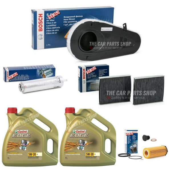 FOR BMW 530D GT F07 FULL BOSCH SERVICE KIT + 8L CASTROL EDGE 5W30 MOTOR OIL