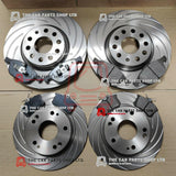 FOR HYUNDAI IX35 1.7 CRDI MK1 SLOTTED GROOVED BRAKE DISCS AND NEW PADS SETS