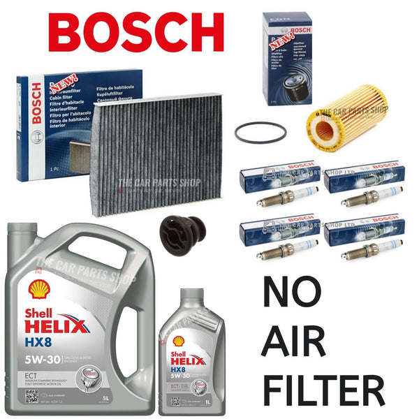FOR VW GOLF R 2.0 MK7 BOSCH SERVICE PACKAGE 6L SHELL HX8 (NO AIR FILTER)