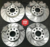 FOR VW GOLF GTI DSG 2.0 MK6 FULLY COATED DRILLED BRAKE DISCS & BOTH PADS SETS