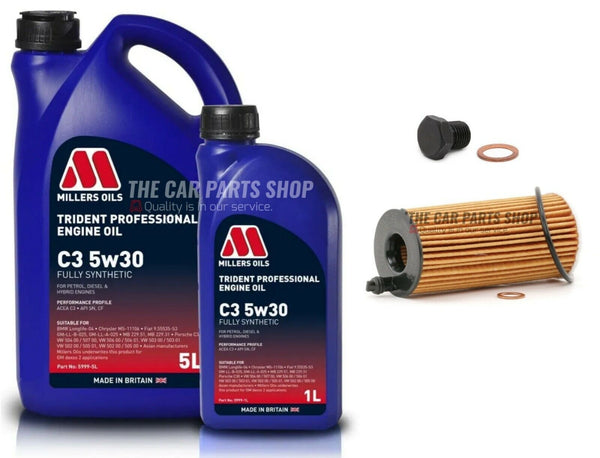 FOR BMW 1 SERIES 120D SPORT F20 6L MILLERS OIL CHANGE SERVICE KIT & FILTER KIT