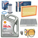 5L SHELL 504 507 5W30 OIL FULL BOSCH SERVICE KIT FOR SEAT LEON 1.6 TDI MK3 (5F)