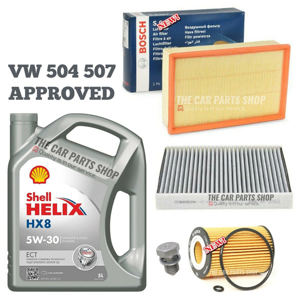 BOSCH SERVICE KIT FOR SEAT LEON 1.6 TDI MK3 (5F) 5L SHELL & AIR POLLEN OIL FILT