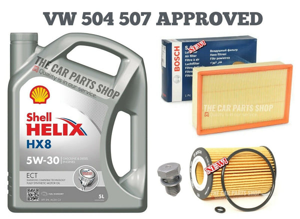 5L SHELL & AIR OIL FILTER BOSCH SERVICE KIT FOR SEAT LEON 1.6 TDI MK3 (5F)