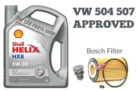 5L SHELL OIL CHANGE BOSCH SERVICE KIT FOR SEAT LEON 1.6 TDI MK3 (5F)