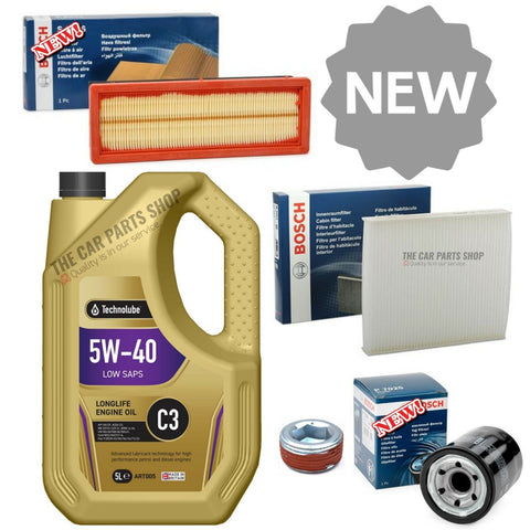 FOR FIAT 500 S 1.2 07-19 BOSCH SERVICE KIT 5L TECHNOLUBE & AIR OIL POLLEN FILTER