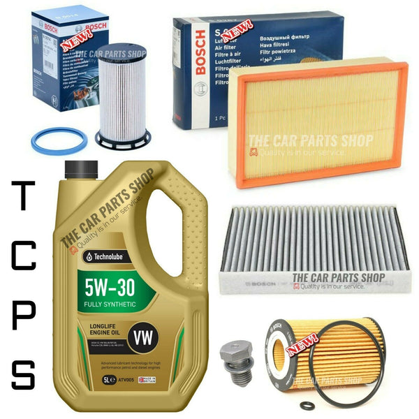 FITS AUDI A3 1.6 TDI SPORTBACK FULL BOSCH SERVICE KIT WITH TECHNOLUBE 504 507