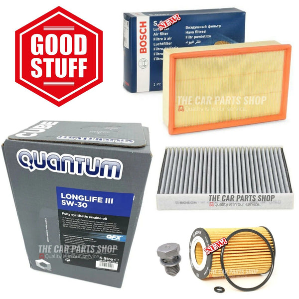 FOR VW GOLF 1.6 TDI MK7 BOSCH SERVICE KIT BOSCH CABIN AIR OIL 5L QUANTUM 5W30