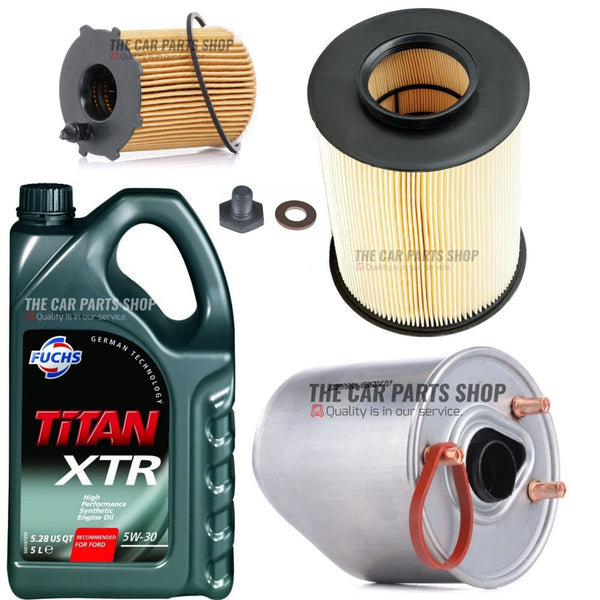 FOR FORD FOCUS 1.6 TDCI MK3 SERVICE KIT FUEL OIL AIR FILTER & FUCHS XTR 5W30