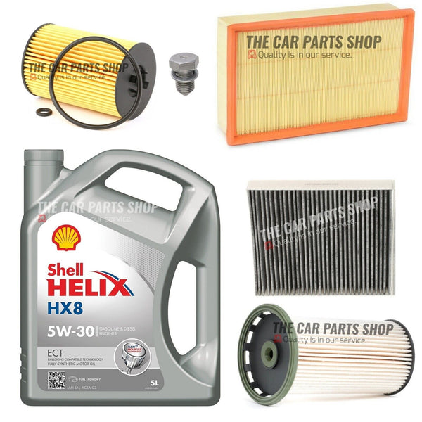 5L SHELL HX8 504 507 APPROVED OIL FULL SERVICE KIT TO FIT VW PASSAT 2.0 TDI MK7
