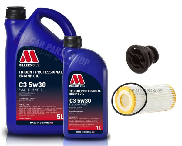 6L MILLERS OIL CHANGE SERVICE KIT + OIL FILTER FOR AUDI A5 2.0 TFSI QUATTRO MK2