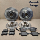 FOR PEUGEOT 407 2.0 PETROL 2004> DIMPLED SLOTTED BRAKE DISCS AND PADS PACKAGE