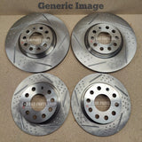 FOR VW EOS MK1 2.0 TDI 2006> DIMPLED SLOTTED BRAKE DISCS FRONT AND REAR DISCS