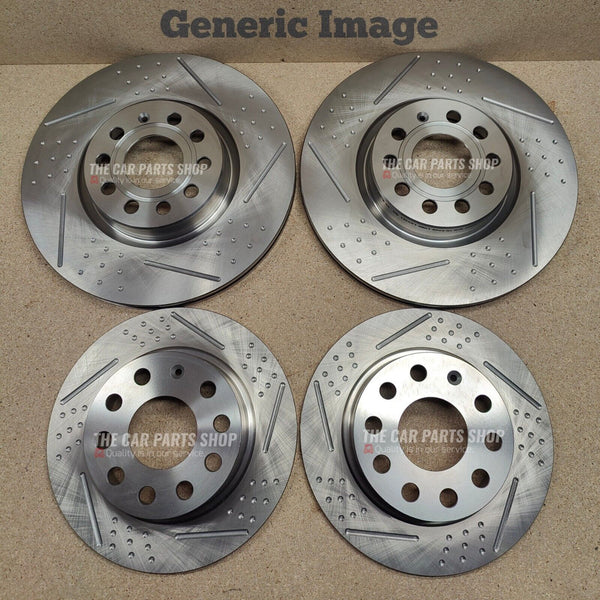 FOR VW EOS MK1 2.0 TDI 2006> DIMPLED SLOTTED BRAKE DISCS FRONT AND REAR DISCS