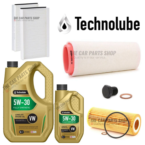 SERVICE KIT FOR BMW 520D E60 6L TECHNOLUBE & AIR OIL CABIN FILTER