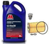 FOR VW TIGUAN 2.0 TDI BLUEMOTION MK1 5L MILLERS OIL CHANGE SERVICE KIT