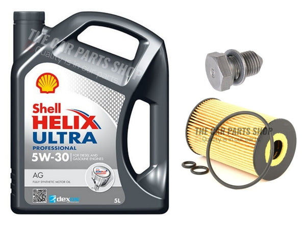FOR VW TIGUAN 2.0 TDI BLUEMOTION MK1 OIL CHANGE SERVICE KIT 5L SHELL ULTRA AG