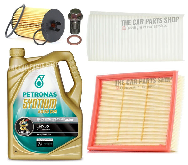 FOR MERCEDES B-CLASS B170 1.7 PETROL SERVICE KIT CABIN AIR OIL & 5L PETRONAS OE