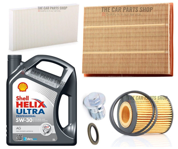 FOR VAUXHALL SIGNUM 1.9 CDTI 04-08 SERVICE KIT POLLEN AIR OIL AND SHELL HELIX 5L