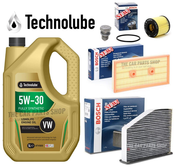 BOSCH SERVICE KIT FOR AUDI A3 1.6 FSI WITH 5L 504-507 APPROVED 5W30 OIL