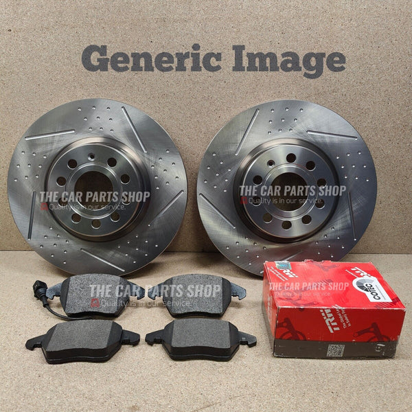 FITS VW SCIROCCO 2.0 TDI MK3 REAR DIMPLED SLOTTED DISCS 253MM WITH TRW PADS SET