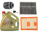 FOR AUDI A3 1.4 2012-16 SERVICE KIT 4L CASTROL & AIR OIL CABIN SUMP PLUG WASHER