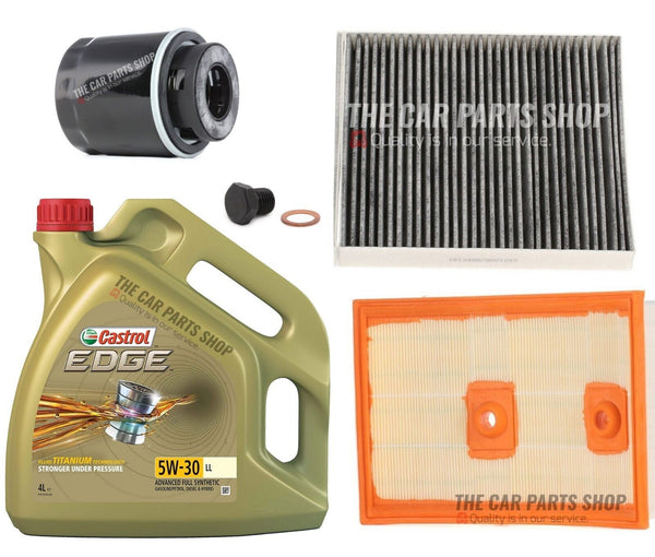 FOR AUDI A3 1.4 2012-16 SERVICE KIT 4L CASTROL & AIR OIL CABIN SUMP PLUG WASHER