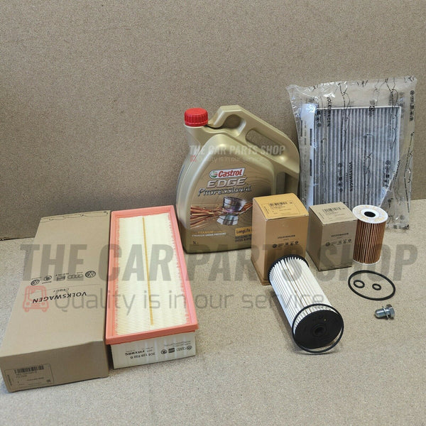 TO FIT VW TOURAN 2.0 TDI 05-15 FULL GENUINE SERVICE KIT CASTROL 5W30 LONGLIFE 5L