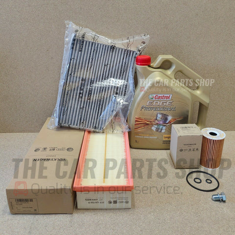 5L CASTROL AND AIR OIL POLLEN GENUINE SERVICE KIT FOR SKODA SUPERB 1.6 TDI 10-15