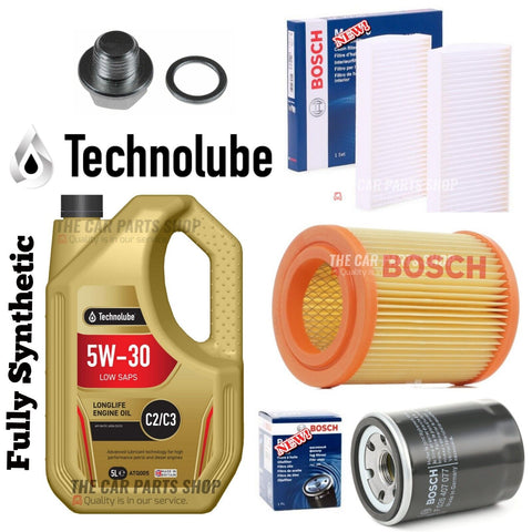 BOSCH SERVICE KIT FITS HONDA CRV 2.0 IVTEC 5L TECHNOLUBE & AIR OIL POLLEN PACK