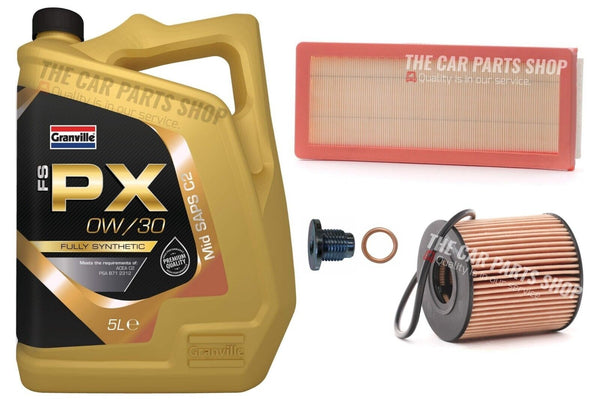 FOR PEUGEOT 208 1.6 GTI MK1 2014> SERVICE KIT 5L 0W-30 WITH NEW AIR OIL FILTER