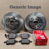 FITS AUDI A3 2.0 TDI MK2 DIMPLED GROOVED FRONT BRAKE DISCS 288MM & BREMBO PADS
