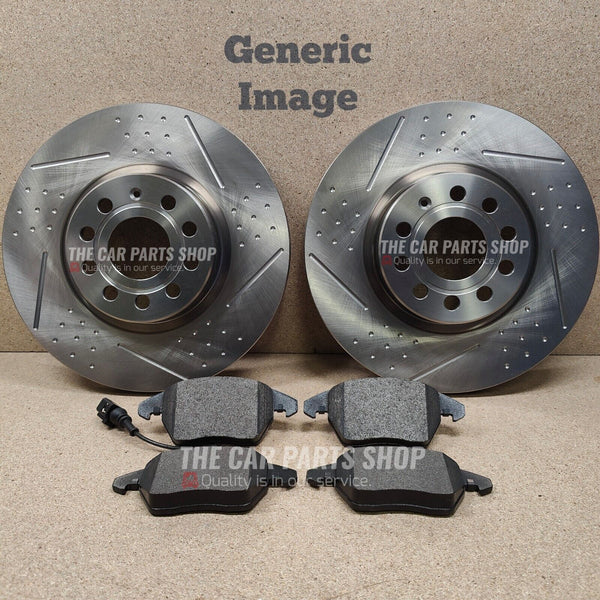 FITS AUDI A3 2.0 TDI MK2 DIMPLED & SLOTTED REAR BRAKE DISCS 260MM & REAR PADS