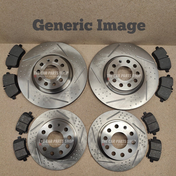 FOR VW CADDY C20 TDI MK3 DIMPLED SLOTTED FRONT REAR BRAKE DISCS AND PADS NEW