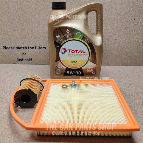 FOR CITROEN C5 1.6 HDI DV6CTED 2010  PREMIUM SERVICE KIT AIR OIL & QUARTZ 5W30