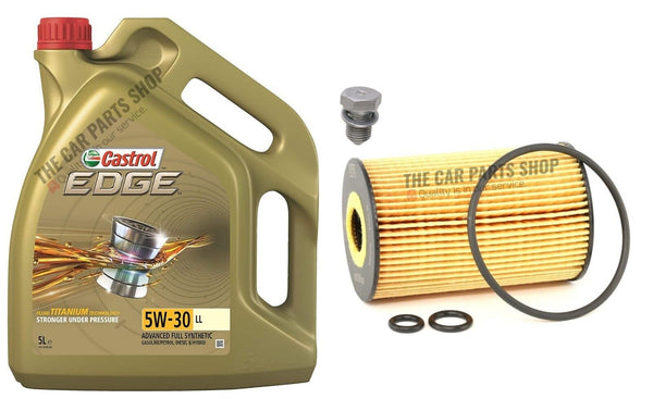 FOR VW GOLF 1.6 TDI MK6 SERVICE KIT 5L CASTROL EDGE 5W30 & NEW OIL FILTER & PLUG