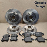 FOR BMW 330D XDRIVE F31 DIMPLED SLOTTED FRONT REAR DISCS & PADS & 2 NEW SENSORS