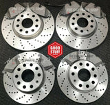 FOR BMW 330D XDRIVE F31 DRILLED FRONT AND REAR BRAKE DISCS WITH PADS AND SENSORS