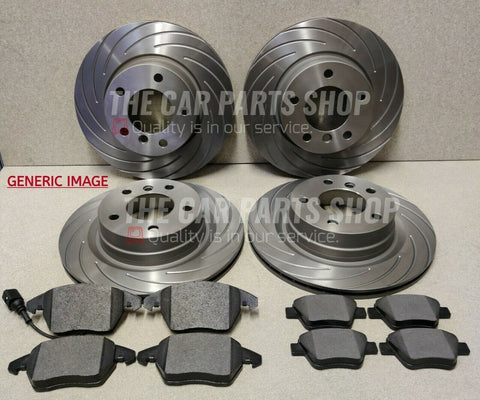FOR MINI COOPER 3 SD F55 SLOTTED GROOVED DISCS WITH BRAKE PADS AND SENSORS